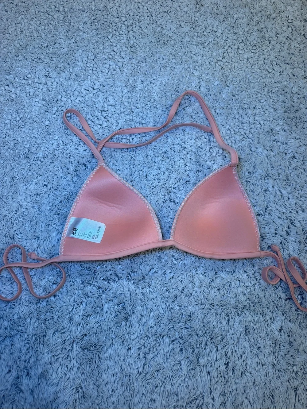H&M Women's Coral-Orange Tie-Side Triangle Bikini Set